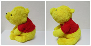 ぬいぐるみの綿入れ修理 Before After(くまのプーさん)