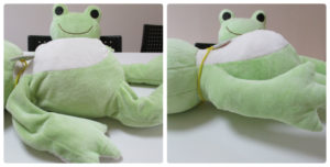 かえるのピクルス様の綿入れ修理(へたり・姿勢の改善)