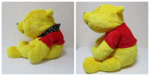 ぬいぐるみの綿入れ修理 Before After(くまのプーさん)