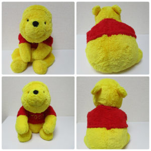 ぬいぐるみの綿入れ修理 Before After(くまのプーさん)